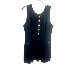 J Crew Black Pleated Mini Dress Italian Stretch Wool Tollegno 1900 Nautical 8‎